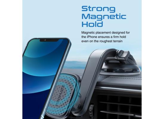 Promate MagMount-XL Magnetic Car Phone Holder Premium 360-Degree Rotatable Dashboard with Anti-Slip Grip